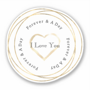 Gold Forever Love Heart Wedding
