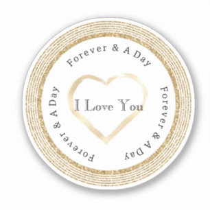 Gold Forever Love Heart Wedding