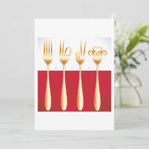Gold Forks Invitations