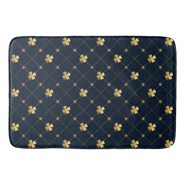 Gold Four Leaf Bath Mat (Front)
