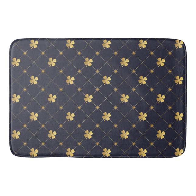 Gold Four Leaf Bath Mat (Front)