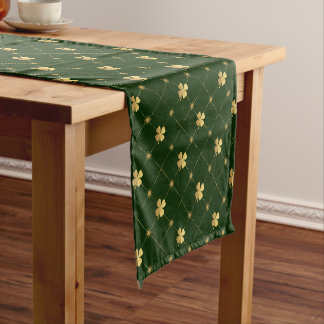 Gold Four Leaf Clover Short Table Runner