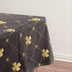 Gold Four Leaf Clover Tablecloth