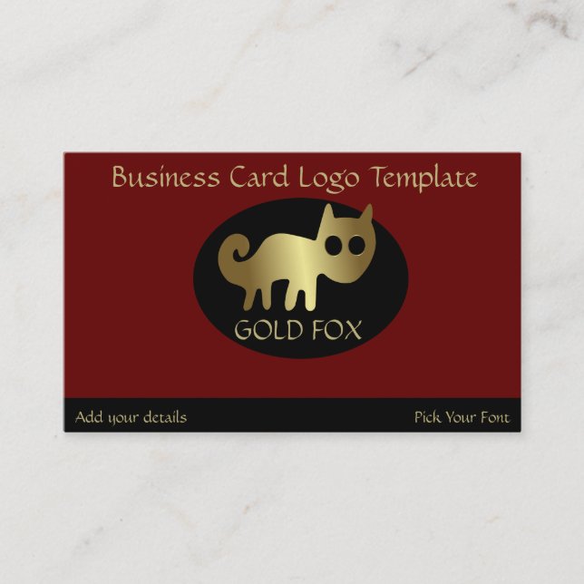 Gold Fox Logo Business Card (Front)