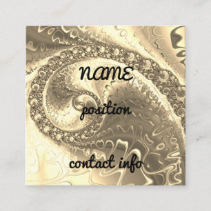 Gold Fractal Art Square Business Card