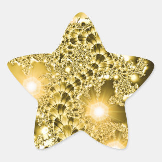 Gold Fractal Floral Vine Lights Sticker