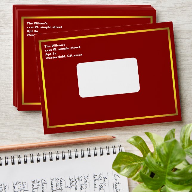 Gold Frame And Plaid Envelope (Stacked)