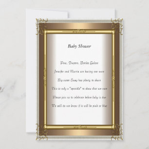 Gold Frame Baby Shower Party gold Invitation
