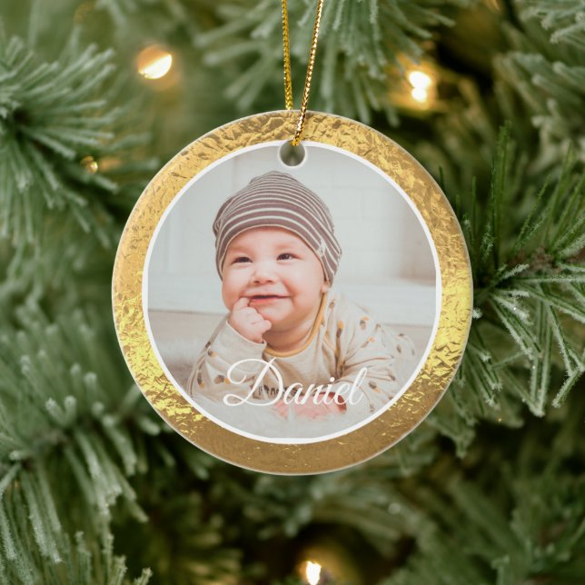 gold Frame Baby's First Christmas Ceramic Tree Decoration (Tree)