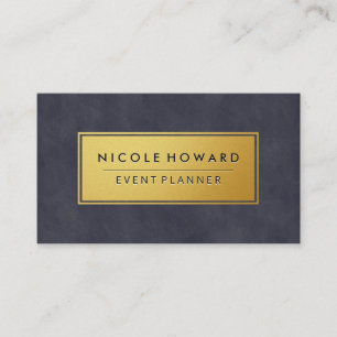 Gold Frame Deep Purple Blue Texture Business Card