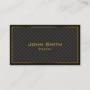 Gold Frame Diamond Grids Pastor Business Card