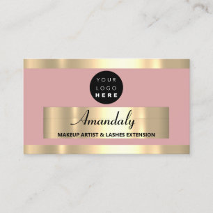 Gold Frame Fashion Beautique Shop Blush Powder Business Card