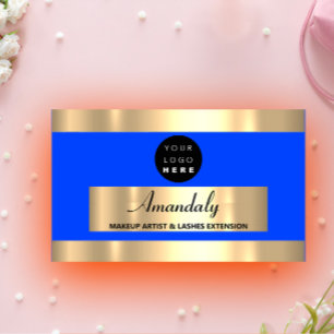Gold Frame Fashion Beautique Shop Royal Blue  Business Card