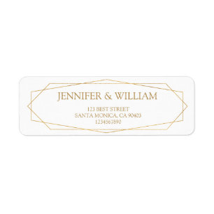 Gold Frame Geometric Return Address Label