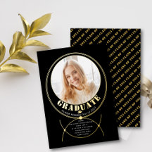 Gold frame jewellery inspired black graduation pho