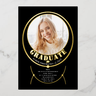 Gold frame jewellery inspired black graduation pho