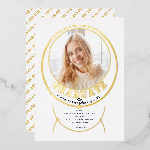 Gold frame jewellery inspired white graduation pho