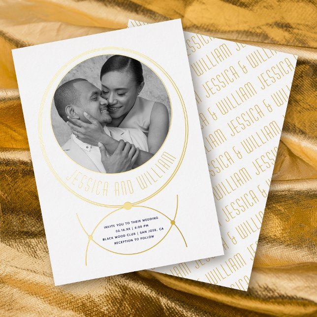Gold frame jewellery inspired white wedding photo (Creator Uploaded)