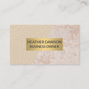 Gold Frame   Leather   Grungy Texture Business Card