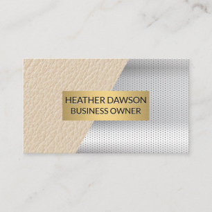 Gold Frame Leather Perforated Metal Business Card