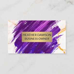 Gold Frame   Marble   Paint Brushed Business Card