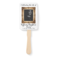 Gold Frame Memorial Funeral Hand Fan
