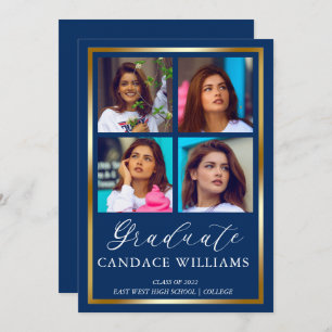 Gold Frame Minimalist Photo Graduate Announcement
