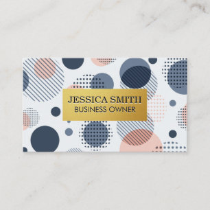 Gold Frame Modern Abstract Pattern Business Card