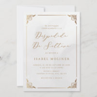Gold Frame Motif Cream Spanish Bridal Shower