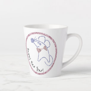 Gold frame ,new year , Christmas Latte Mug