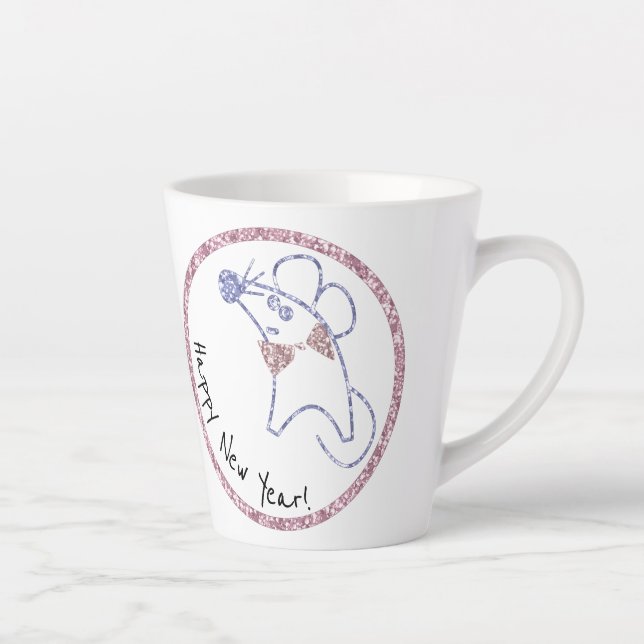 Gold frame ,new year , Christmas Latte Mug (Right)