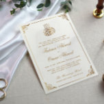 Gold Frame Ornate White Islamic Muslim Wedding Invitation<br><div class="desc">Gold Frame Ornate White Islamic Muslim Wedding</div>