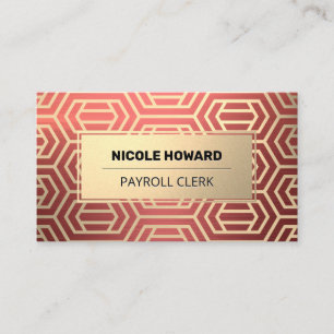Gold Frame Red Metallic Brushed Business Card