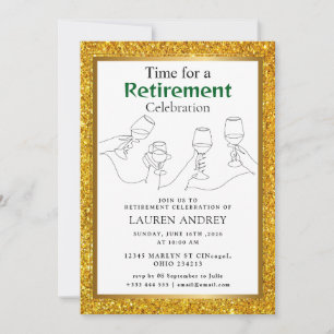 Gold Frame Retirement Celebration Invitation