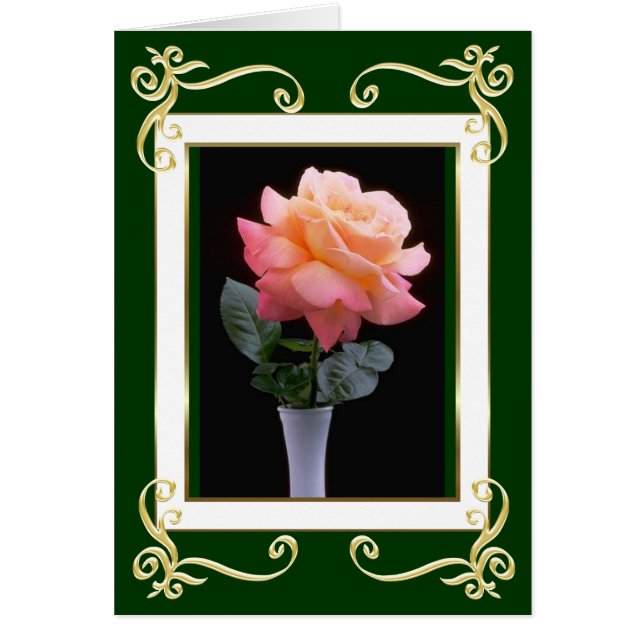 Gold Frame Rose Card (Front)