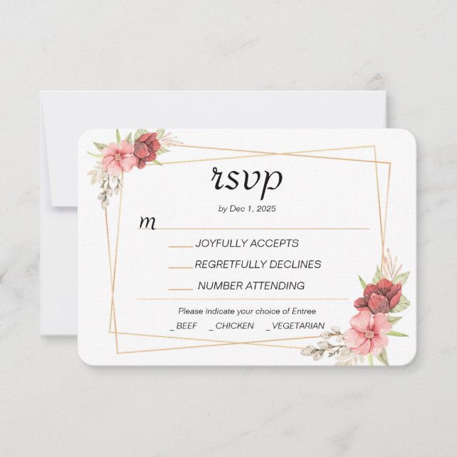 Gold Frame RSVP Card (Front)