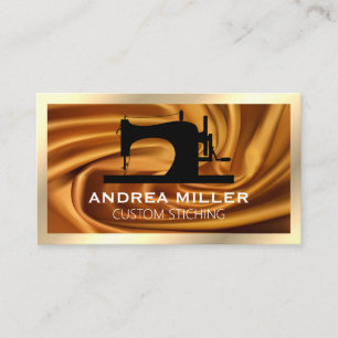 Gold Frame   Sewing Machine   Silk Fabric Business Card