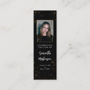 Gold Frame Simple Modern Speckled Bookmark Mini Business Card