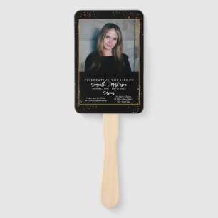 Gold Frame Simple Modern Speckled Funeral Hand Fan