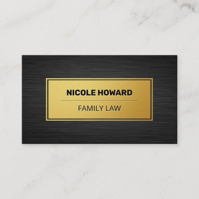 Gold Frame | Sleek Metallic Texture Business Card (Front)