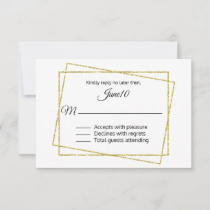 Gold Frame Wedding RSVP Card