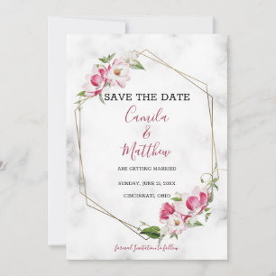 Gold Frame With Flowers Save The Date