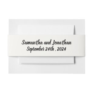 Gold Frame with Pretty Flowers Invitation Belly Band