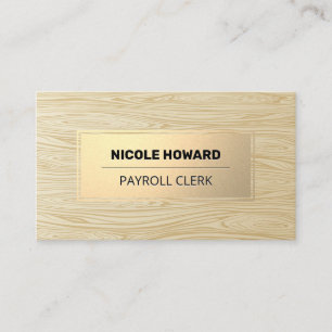 Gold Frame   Wood Grain Background Business Card