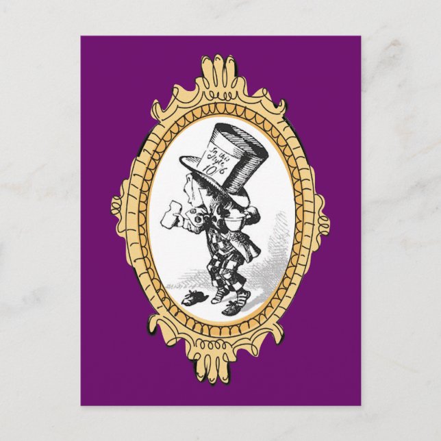 Gold Framed Mad Hatter One Postcard (Front)