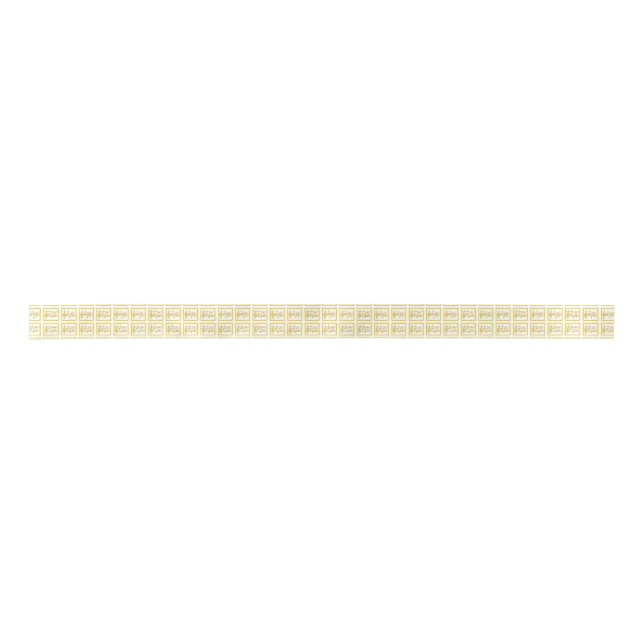 Gold Framed Musical Squares Satin Ribbon (Front)