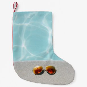 Gold framed orange lens Aviator-style sunglasses b Small Christmas Stocking