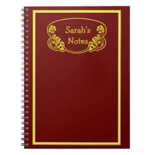 Gold Framed Ornate Nameplate Notebook