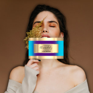 Gold Framed Professional Purple Ocean Blue Modern Business Card