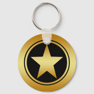 GOLD FRAMED STAR KEY RING